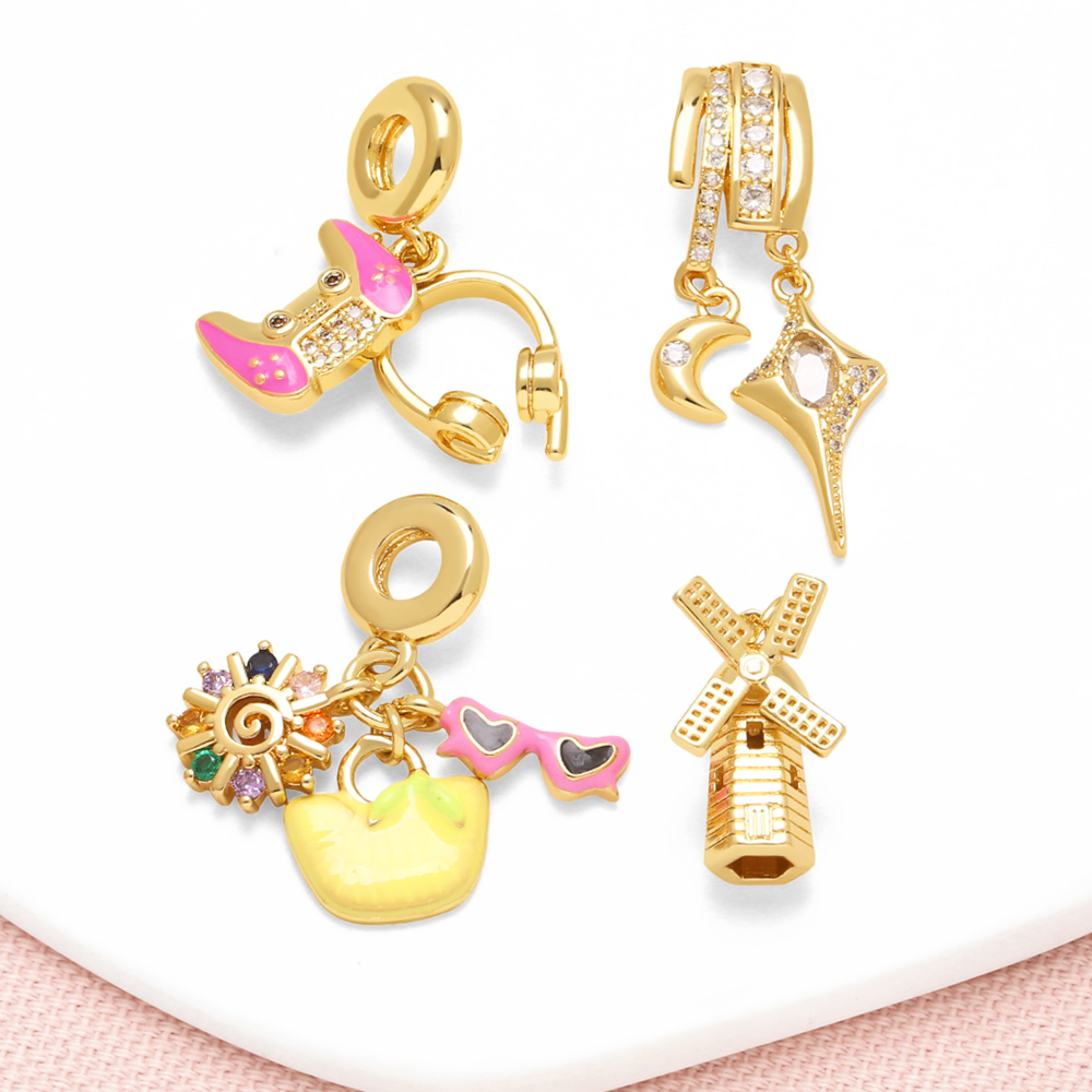 Jewelry Making Glasses - OCESRIO ピンクエナメルメガネゲームコントローラーペンダントネックレス用銅金メッキイヤホンジュエリー作成用品 pdtb849