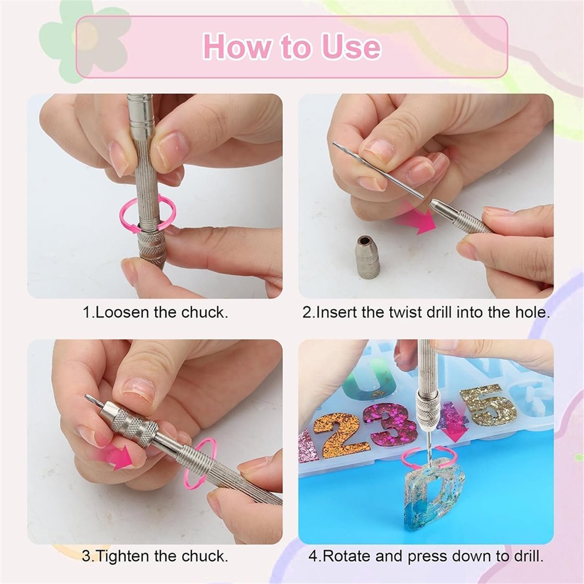 Jewelry Making Guide - 2026年新製品 ポリマークレイイヤリングドリルガイド12個、ポリマークレイジュエリー製作ツール、クラフト用ハンドドリルビットセット付き