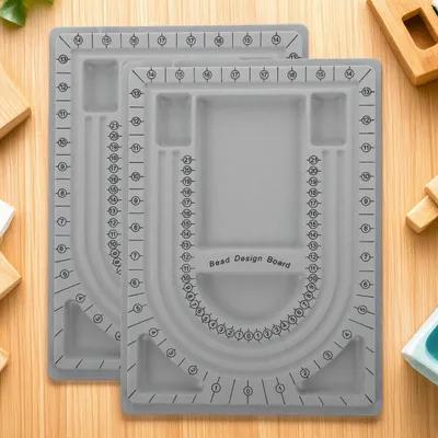 Bead Organizer Tray - 2 個ビーズデザインボードネックレスデザイントレイジュエリー作成オーガナイザー DIY ビーズアクセサリークラフトボードビーズボード