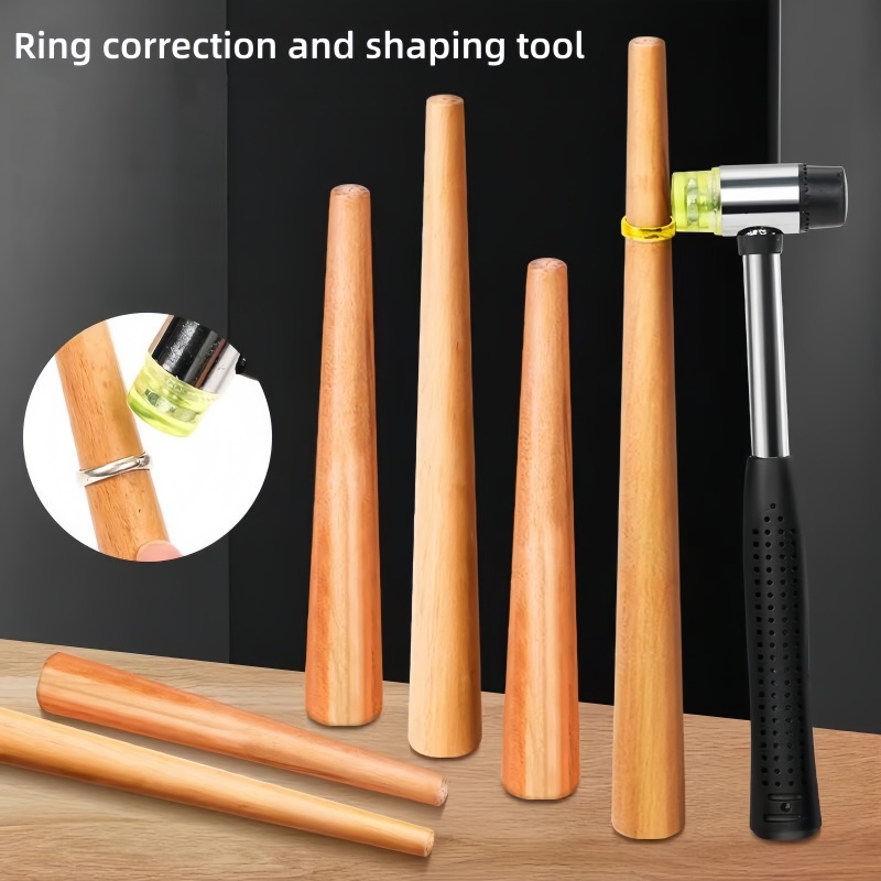 Jewelry Making Hammer - 木製リングサイズ調整マンドレル - ジュエリーの成形と修正ツール、リングのサイズ調整と修理に耐久性があります