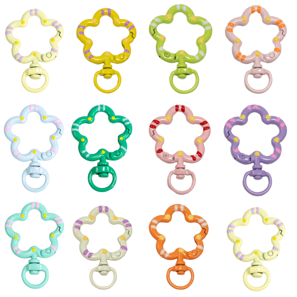 Jewelry Making Basics - 5 個フラワーメタルロブスター爪クラスプスイベルストラップトリガースナップフックストラップコネクタバッグキーチェーンリングジュエリーメイキング