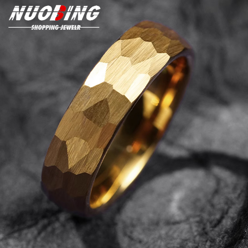 Jewelry Making Hammer - ハンマー多面チタンリング男性女性のための黒つや消しステンレス鋼のカップルリング結婚式婚約ジュエリー