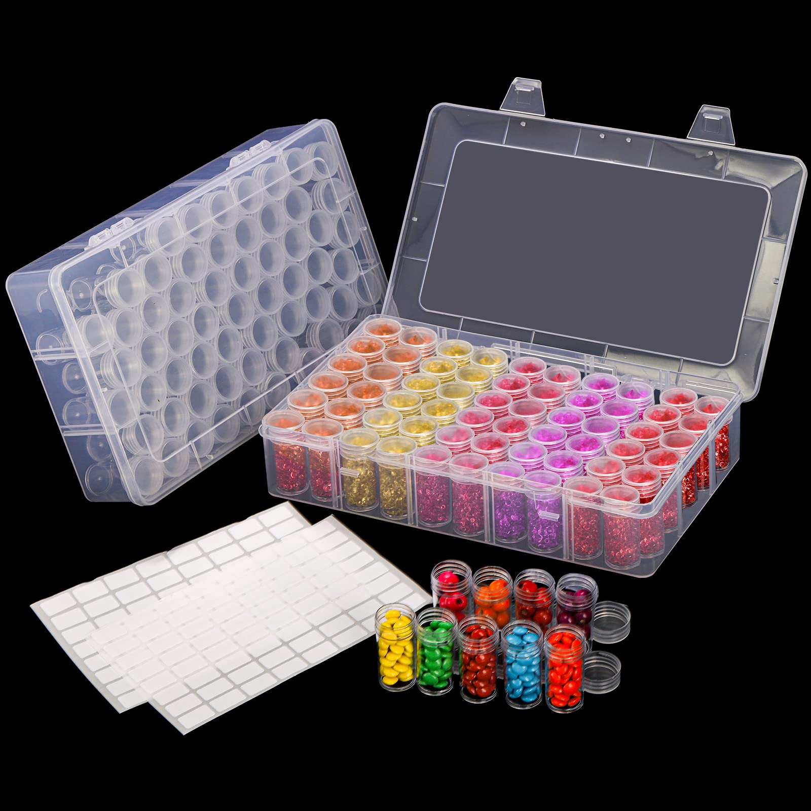 Bead Organizer Tray - 1pc 24/30//38/60 スロットプラスチック収納ボックス、DIY ダイヤモンドペインティングツールビーズチャームジュエリーアクセサリーオーガナイザーボックス