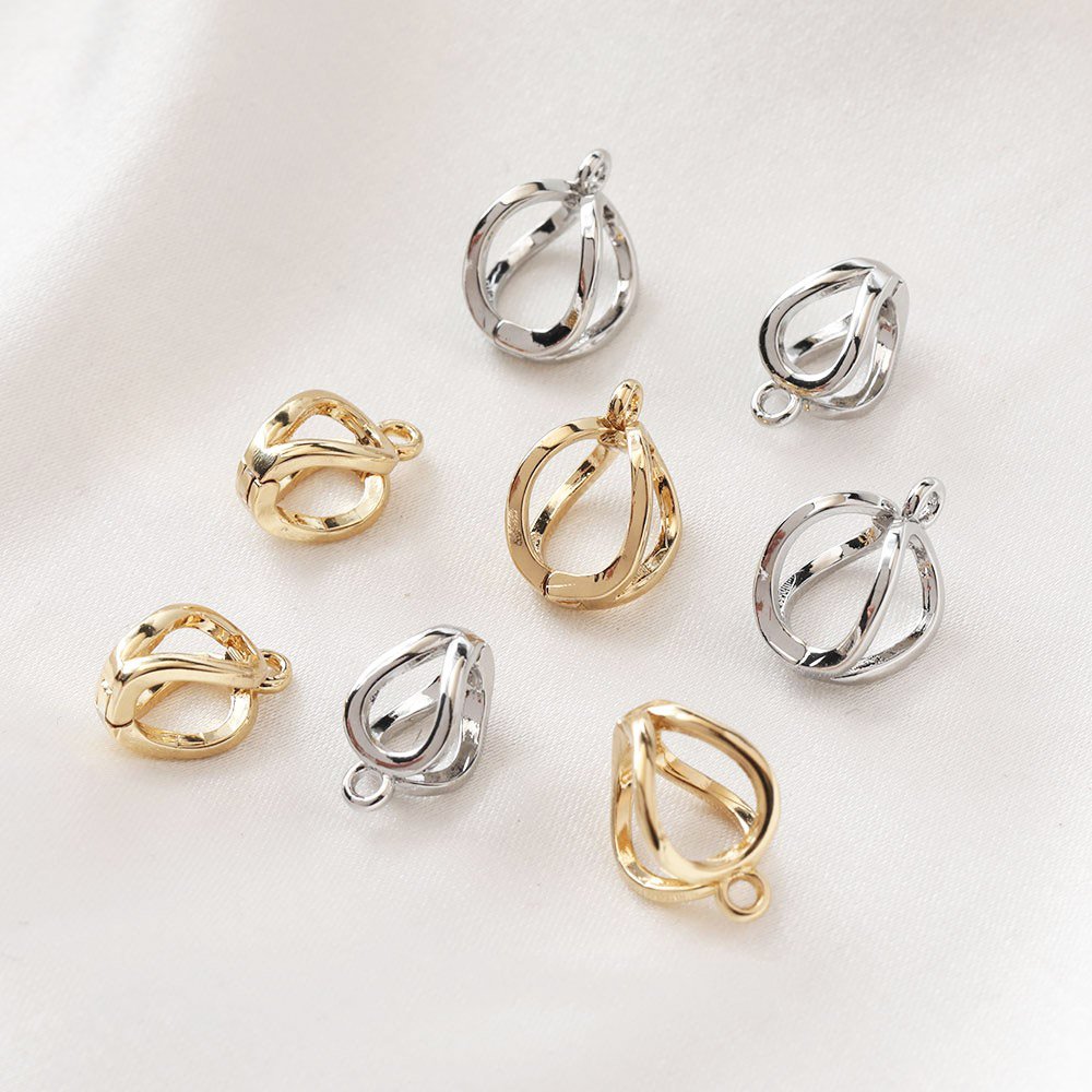 Jewelry Making Place - 4個ビーズチャームジュエリーメイキング配置することができペンダントdiyハンドメイドの魅力クラスプ真鍮14 18kゴールドメッキ