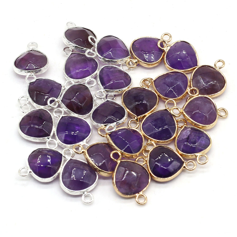 Jewelry Making Stones - 2 個天然石コネクタ脂肪水ドロップペンダントチャーム DIY 女性男性ネックレスブレスレットジュエリーメイキングアクセサリー