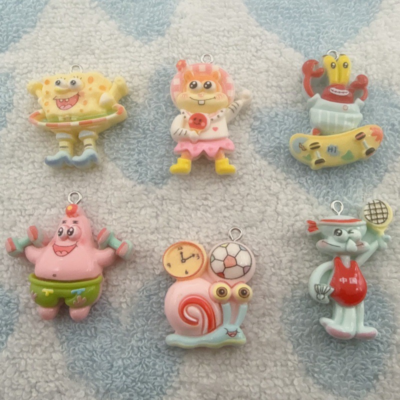 Jewelry Making Accessories - 10個入り漫画風樹脂ペンダント、DIYジュエリー製作イヤリング、キーホルダーアクセサリー
