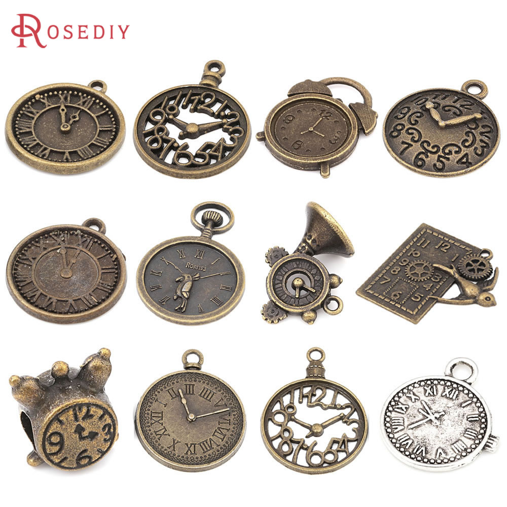 Jewelry Making Videos - ヴィンテージスタイル亜鉛合金目覚まし時計カメラスピーカービデオプレーヤーギアチャームペンダントジュエリーメイキングネックレスアクセサリー