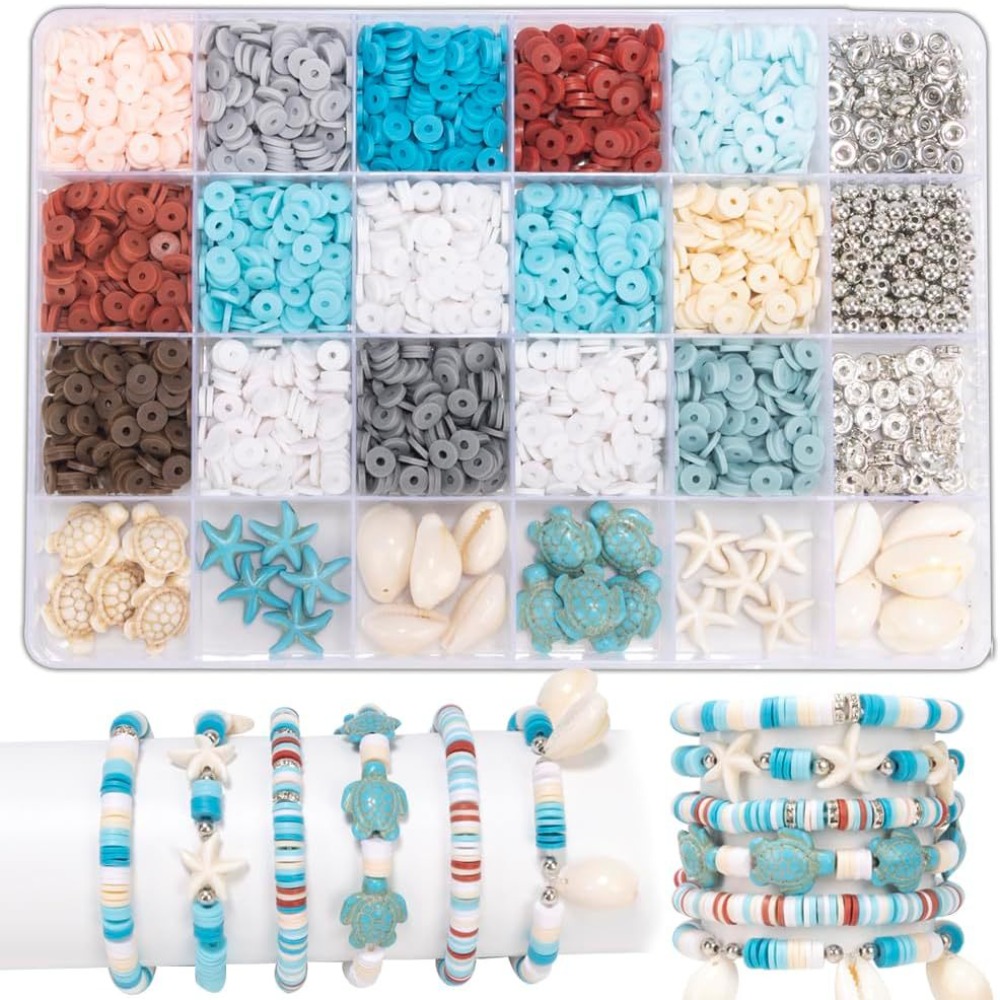 Jewelry Making Party For Adults - 2600個入り/箱 24グリッド オーシャンビーチ ポリマークレイ スライス ブレスレット