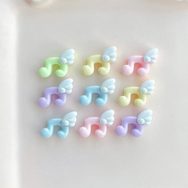 Jewelry Making Party For Adults - 樹脂製音符チャーム キュートなパステルエンジェルウィングデザイン DIYジュエリー製作 手作りクラフトギフト 子供 大人向け