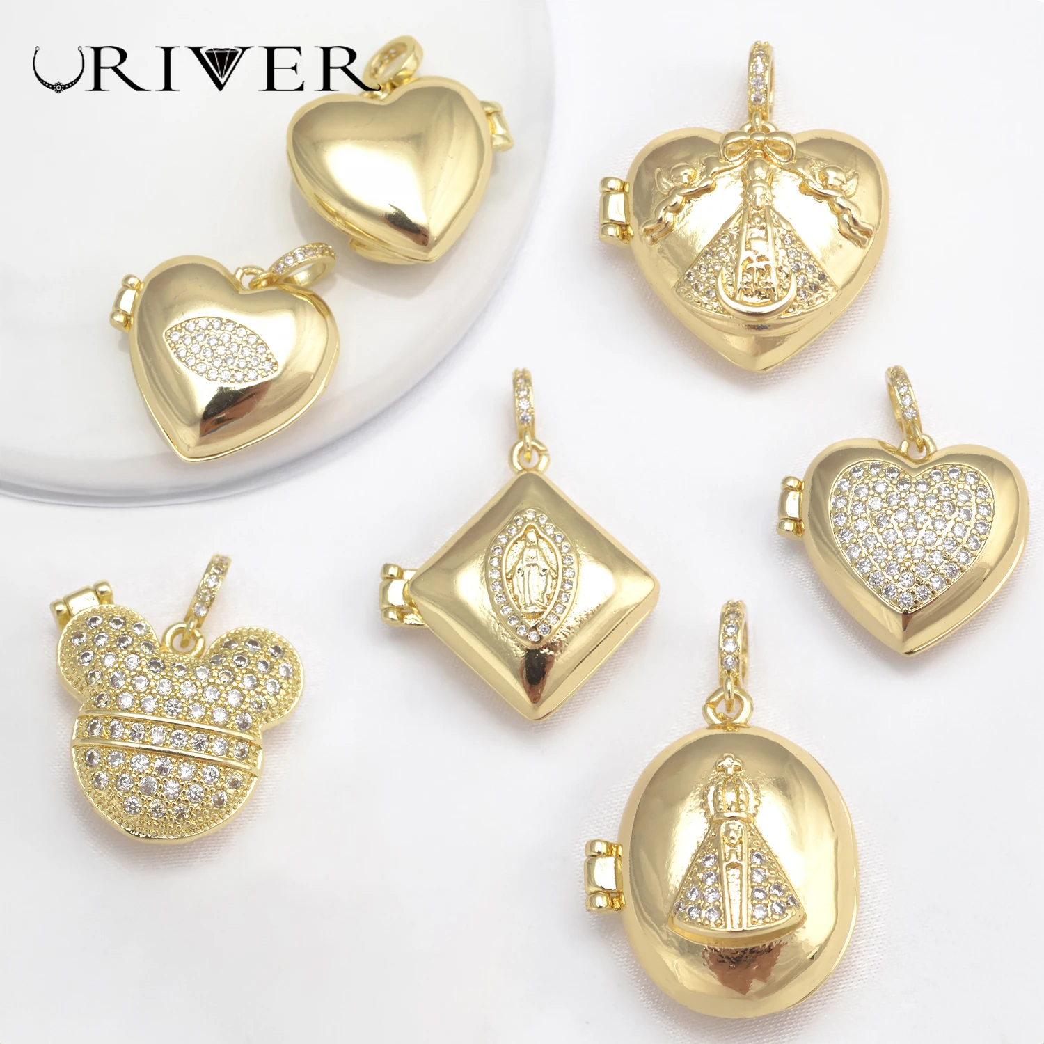 Jewelry Making Place - ヴィンテージチャームペンダント,日曜大工のジュエリー作り,クラシックなネックレス,手作りの写真のためのオープンペンダント