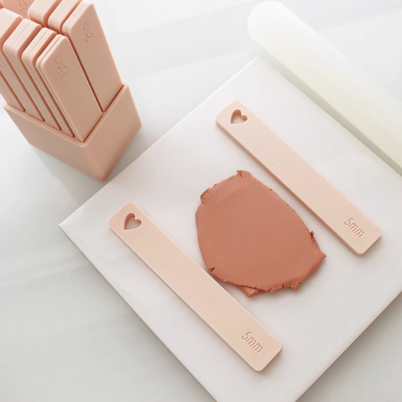 Jewelry Making Guide - 2 ピース/セット定規厚さプレートソフト陶器ポリマークレイ定規ローラーガイドレール DIY イヤリングジュエリーペンダント作成ツール