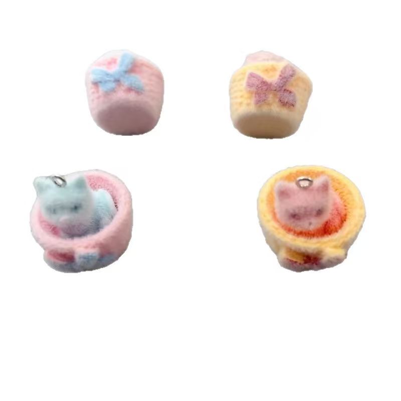 4個入り3Dぬいぐるみ樹脂製猫ペンダント、DIYジュエリー製 - Jewelry Making Accessories のレビューと価格
