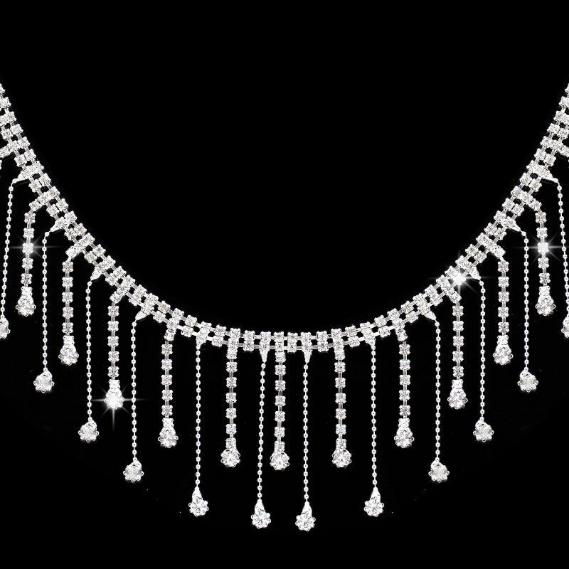 キラキラ輝くラインストーンタッセルトリム、クリスタルフリンジ - Jewelry Making Party For Adults のレビューと価格