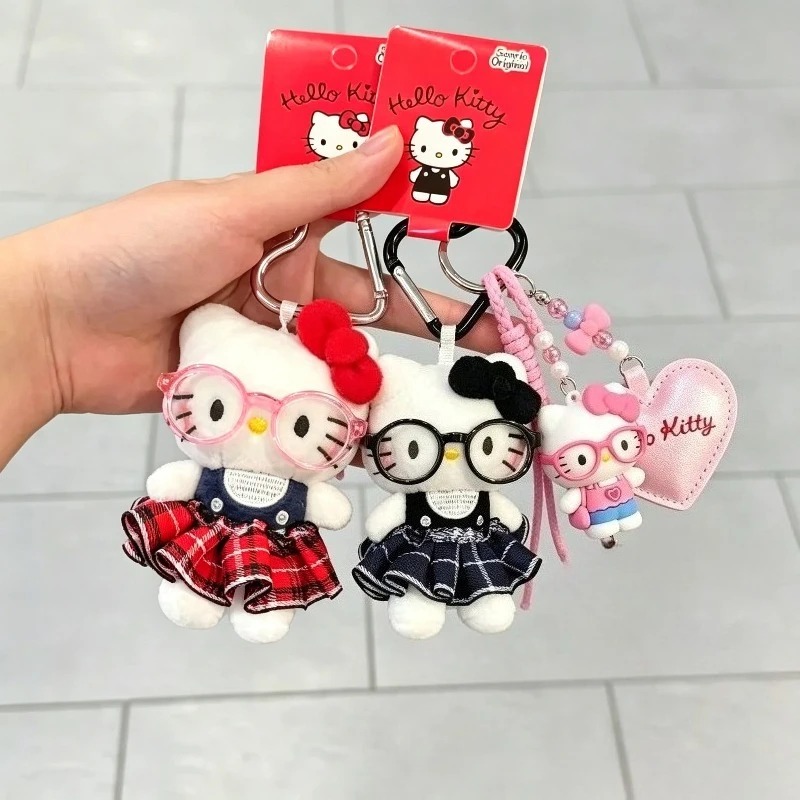 かわいいハローキティメガネバッグチャームキーホルダー女性女の - Jewelry Making Glasses のレビューと価格