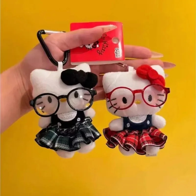 かわいいハローキティメガネバッグチャームキーホルダー女性女の - Jewelry Making Glasses のレビューと価格