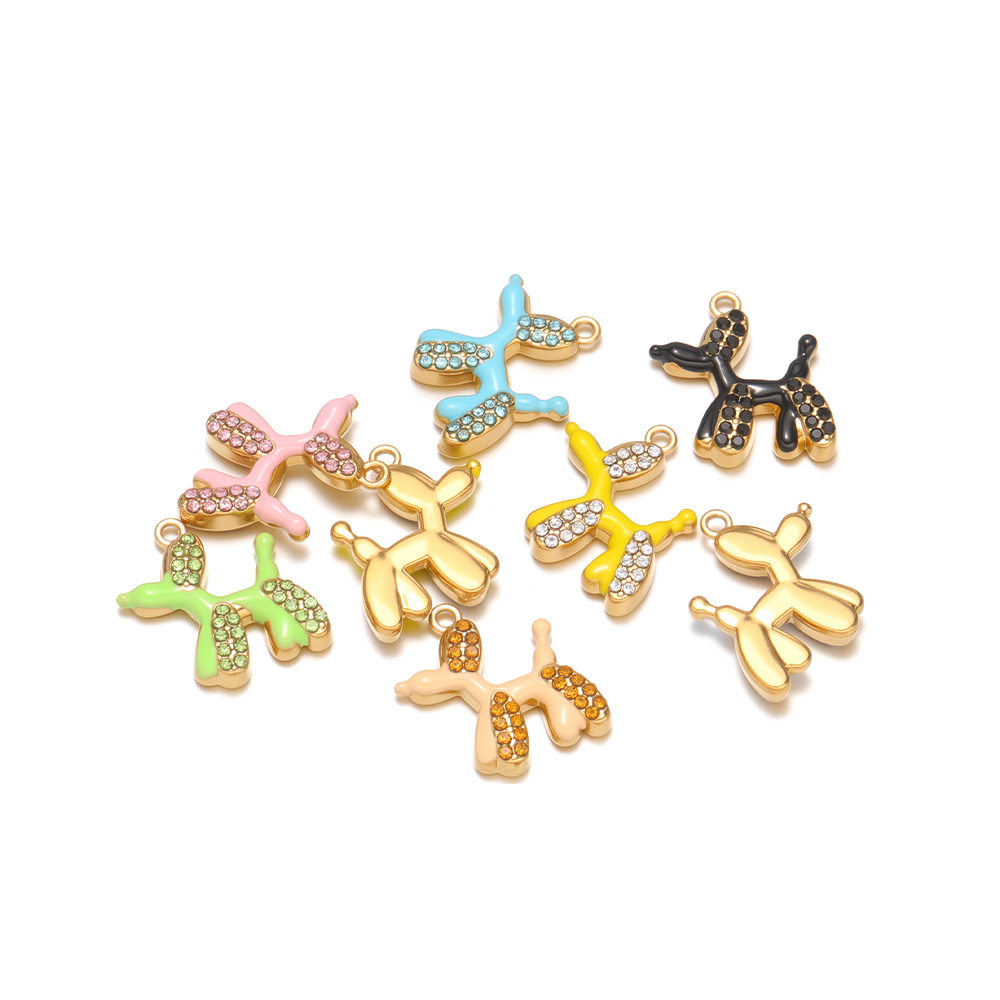 4 個ステンレス鋼エナメルバルーン犬ペンダントネックレスチャ - Jewelry Making For 5 Year Old のレビューと価格