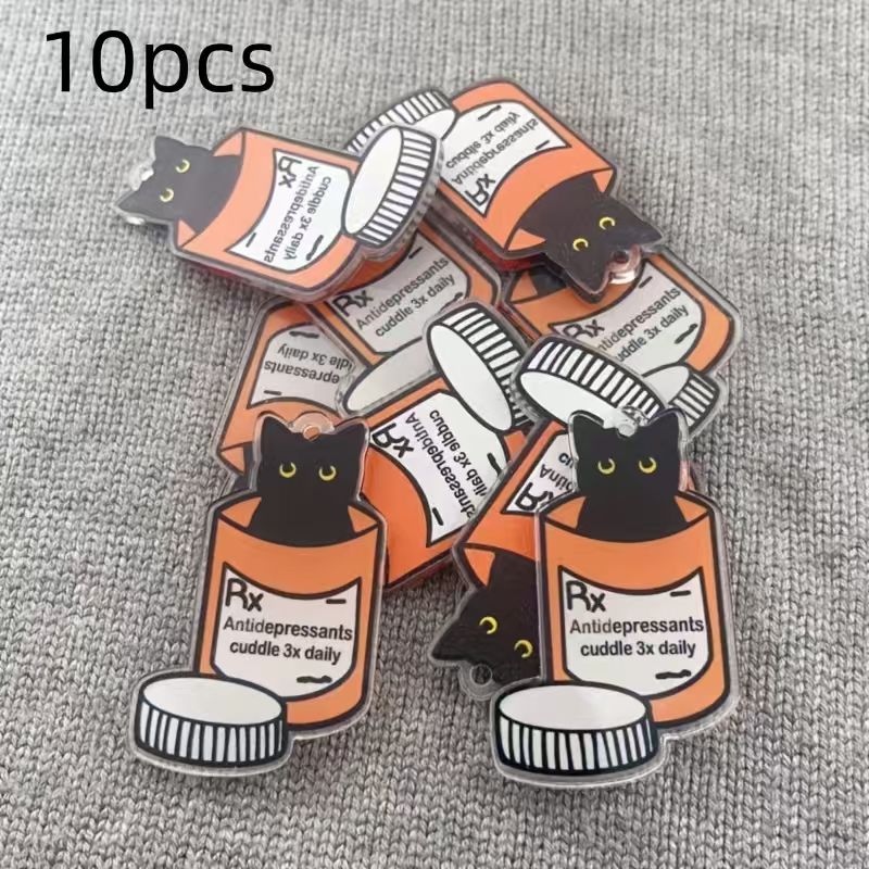 10個のアクリル製薬用猫ペンダント、DIYジュエリー作り用イ - Jewelry Making Accessories のレビューと価格