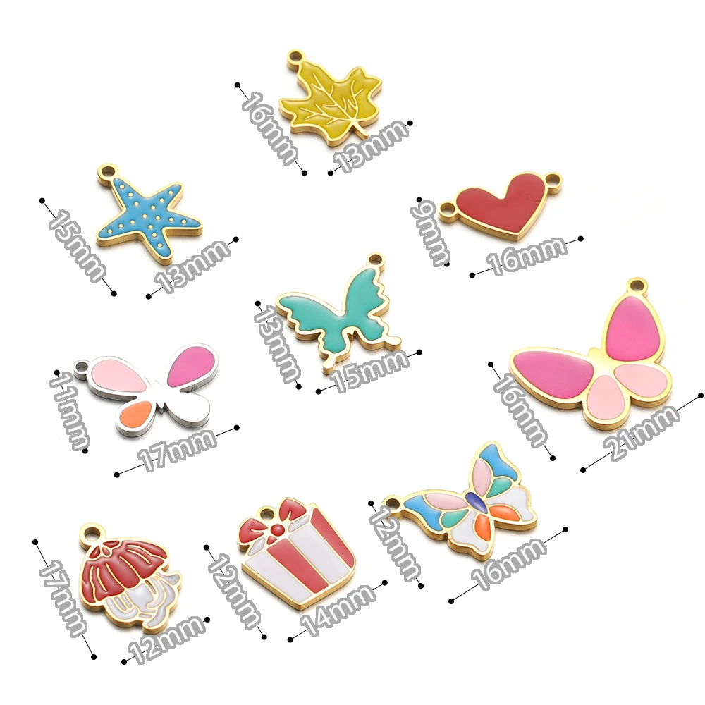 ステンレス鋼のスターバタフライリーフハートチャーム、DIYジ - Jewelry Making For 5 Year Old のレビューと価格