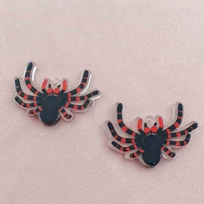 10個のアクリルハロウィンスパイダーペンダント、DIYジュエ - Jewelry Making Accessories のレビューと価格