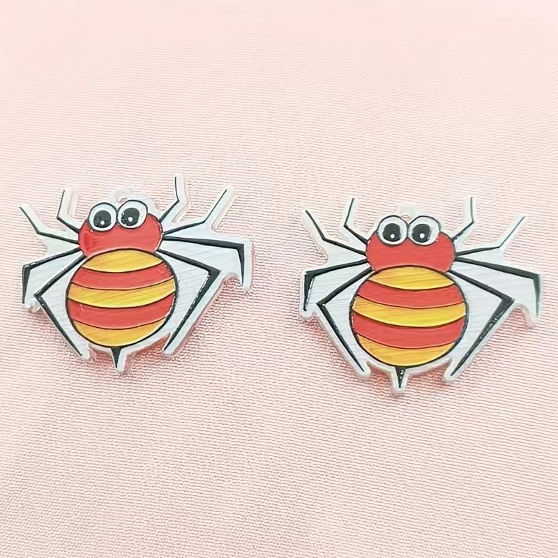 10個のアクリルハロウィンスパイダーペンダント、DIYジュエ - Jewelry Making Accessories のレビューと価格