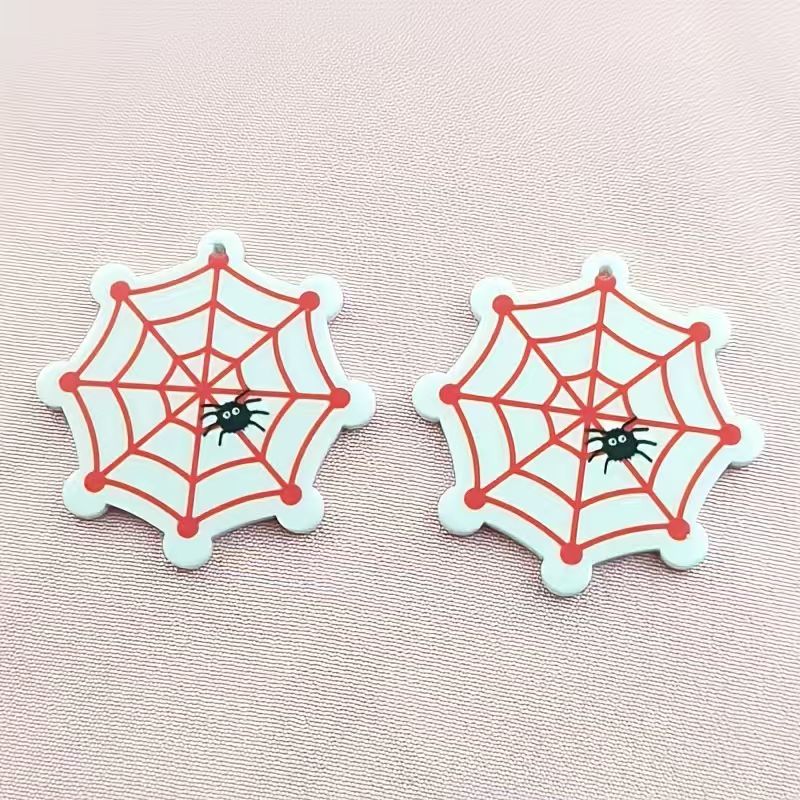 10個のアクリルハロウィンスパイダーペンダント、DIYジュエ - Jewelry Making Accessories のレビューと価格