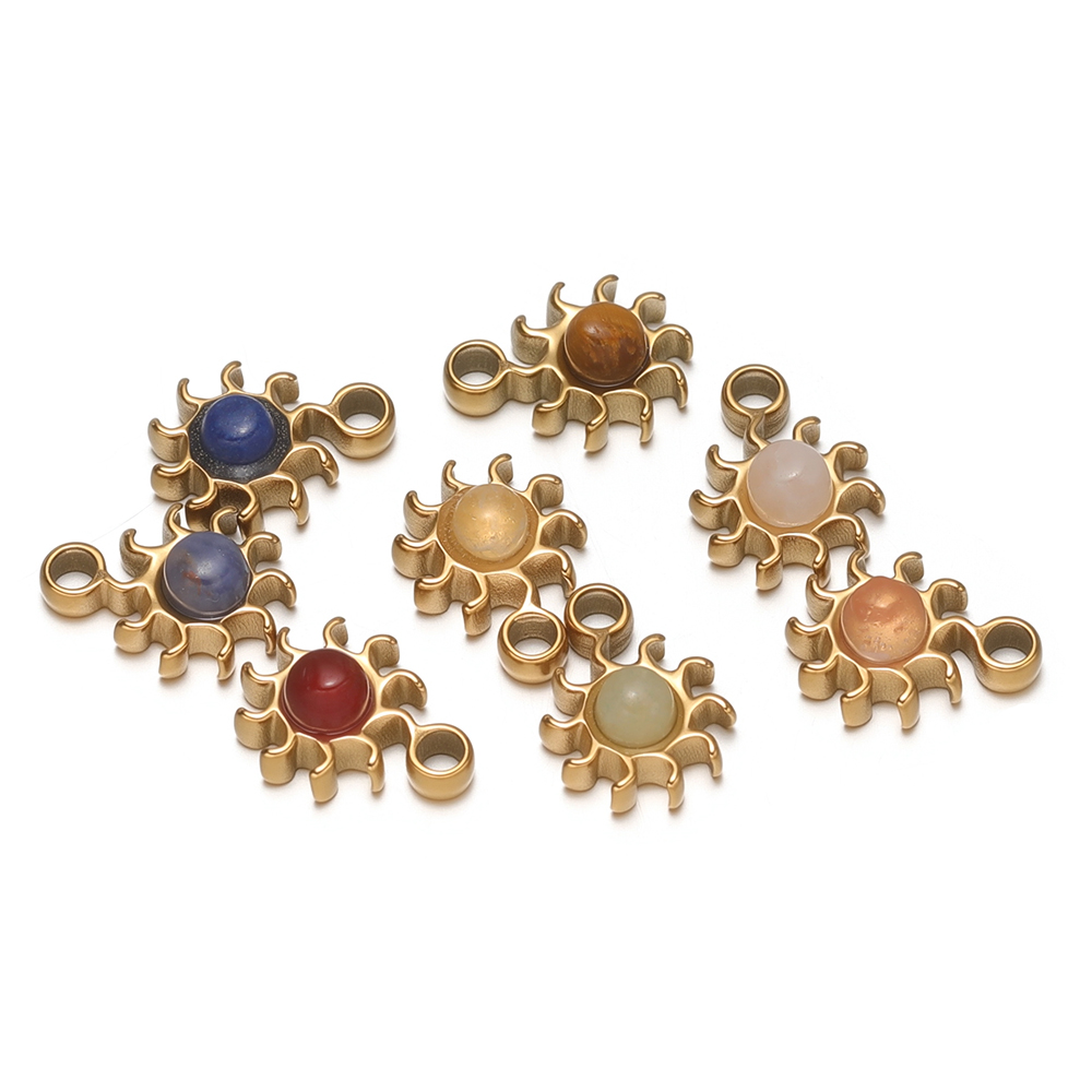 5 個のステンレス鋼の小さな 8 ミリメートルひまわり天然石 - Jewelry Making Stones のレビューと価格