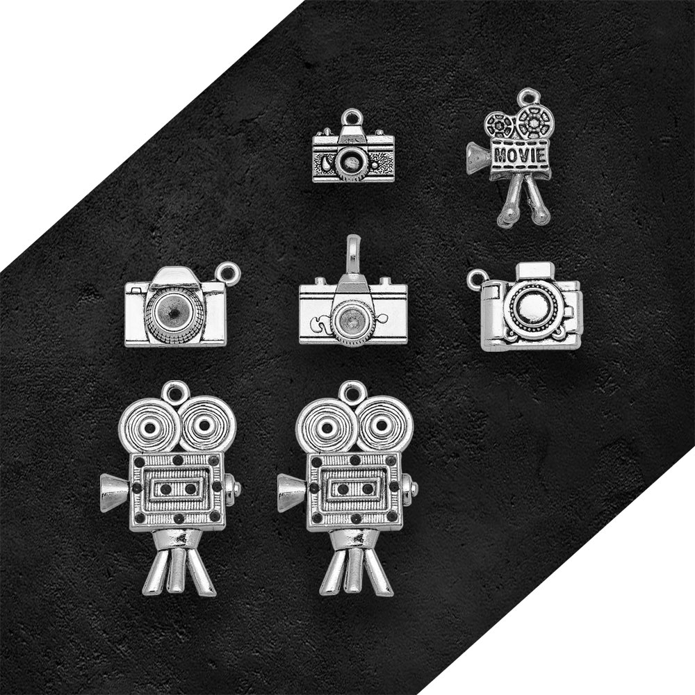 カメラのビデオレコーダー,シルバーメッキ,映画チャーム,自分 - Jewelry Making Videos のレビューと価格