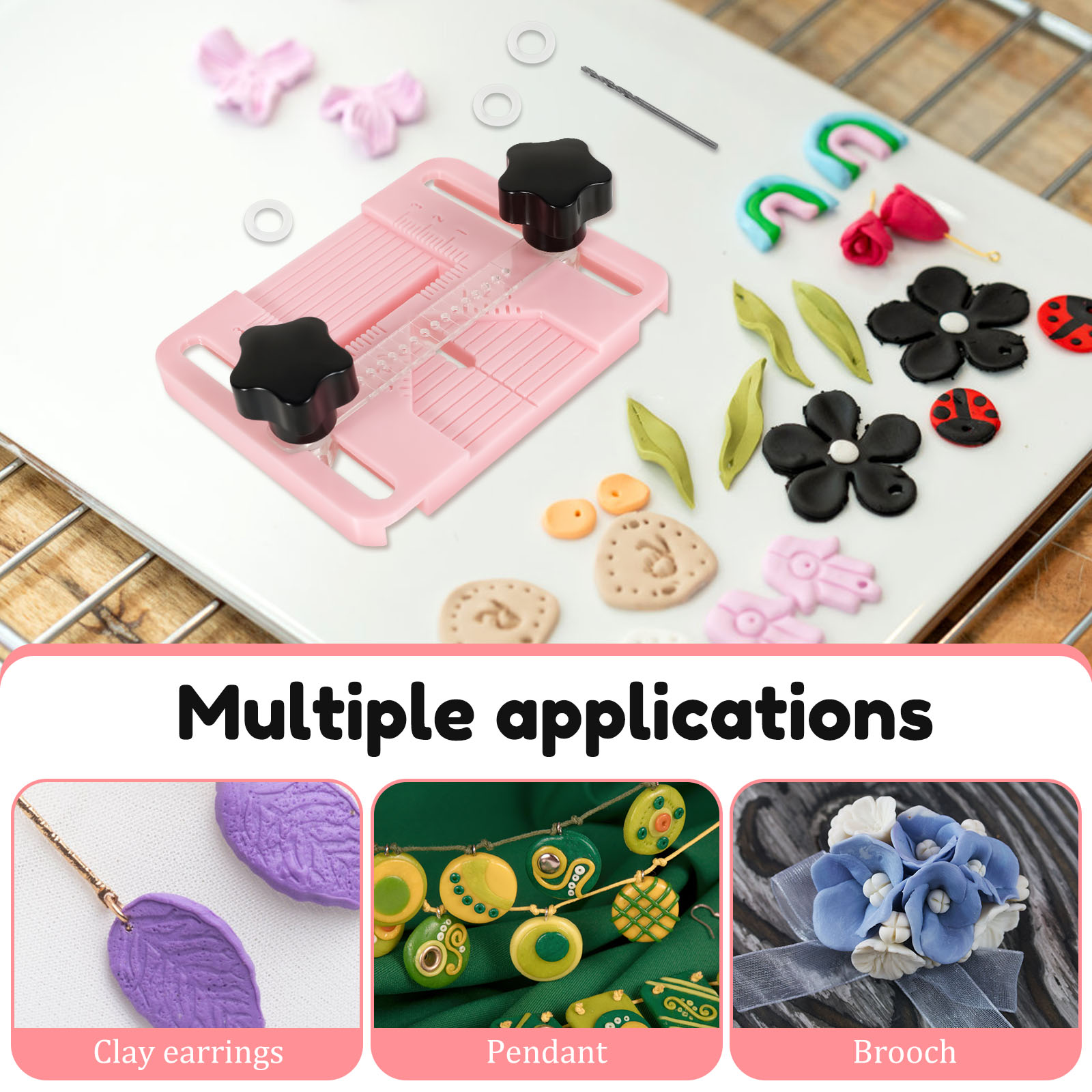 ポリマークレイイヤリングドリルガイド、クレイビーズ穴位置決め - Jewelry Making Guide のレビューと価格