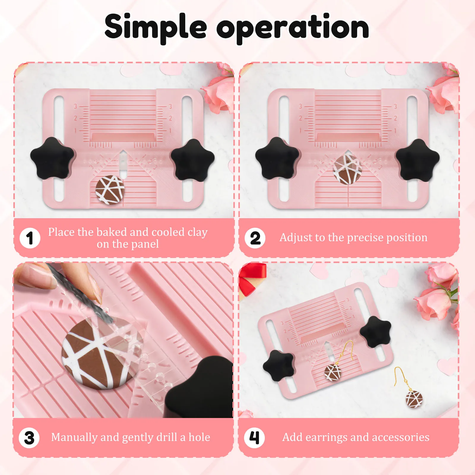 ポリマークレイイヤリングドリルガイド、クレイビーズ穴位置決め - Jewelry Making Guide のレビューと価格