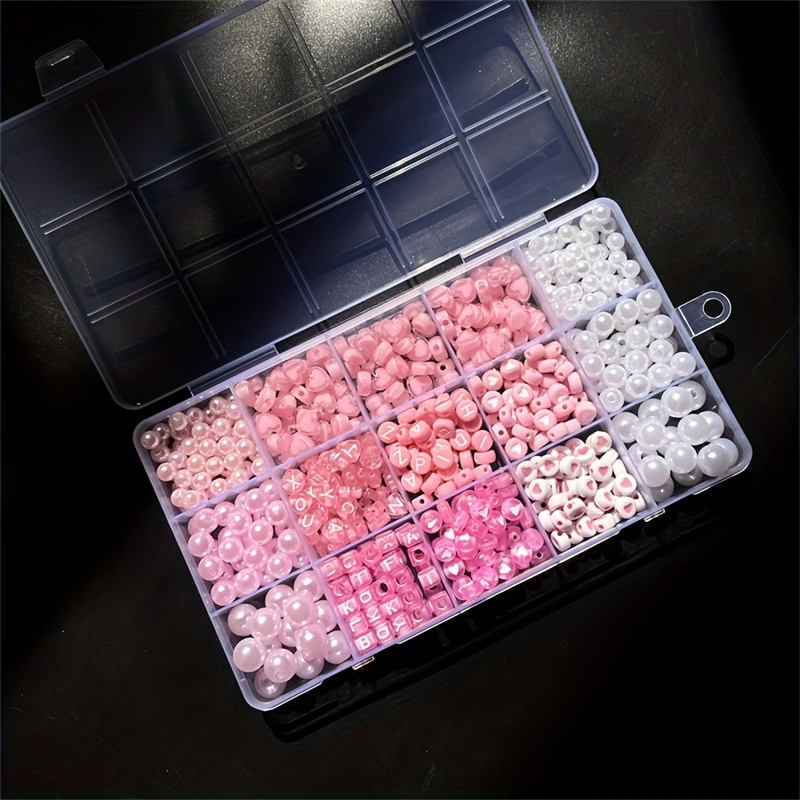 10個入りピンクのアルファベットボックス、アクリルビーズ、手 - Jewelry Making Basics のレビューと価格