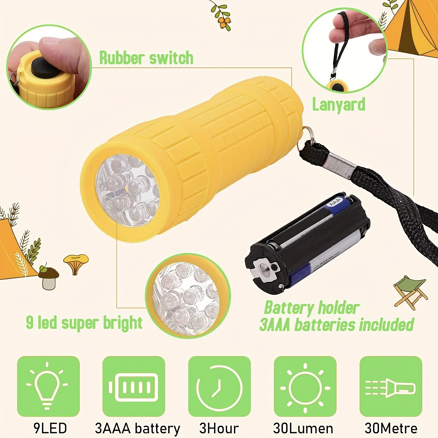 ミニポータブル懐中電灯 9 XPE ランプビーズ 3 * A - Jewelry Making Torch のレビューと価格
