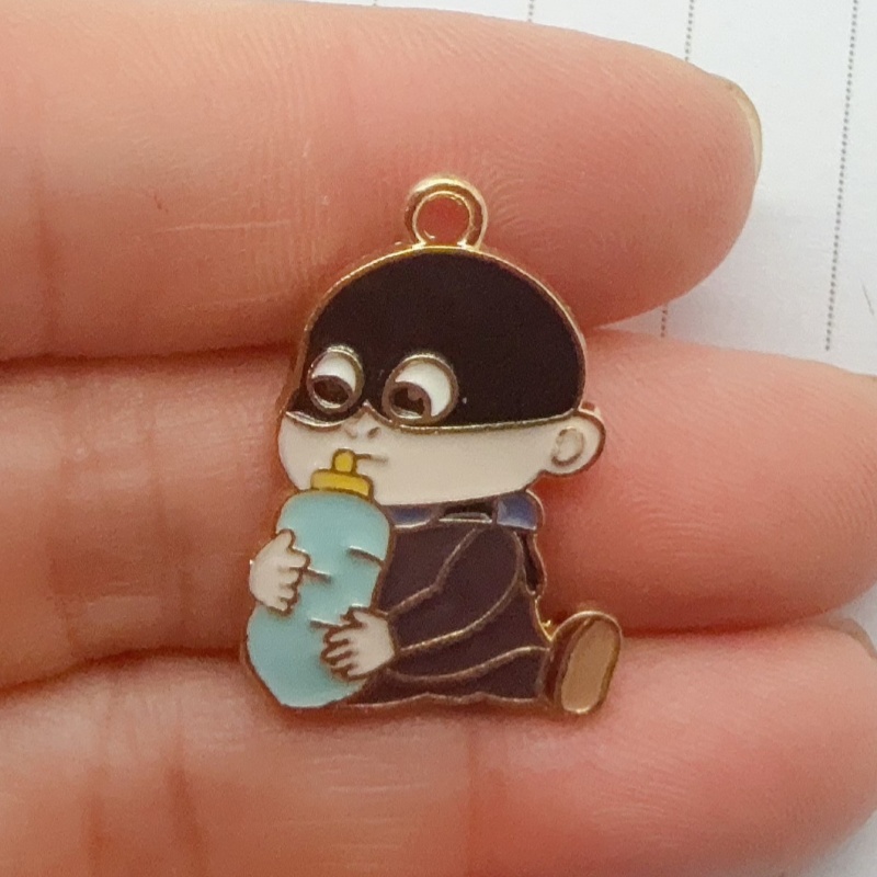 10個入り合金製ドリップオイル漫画ペンダント、DIYジュエリ - Jewelry Making Accessories のレビューと価格