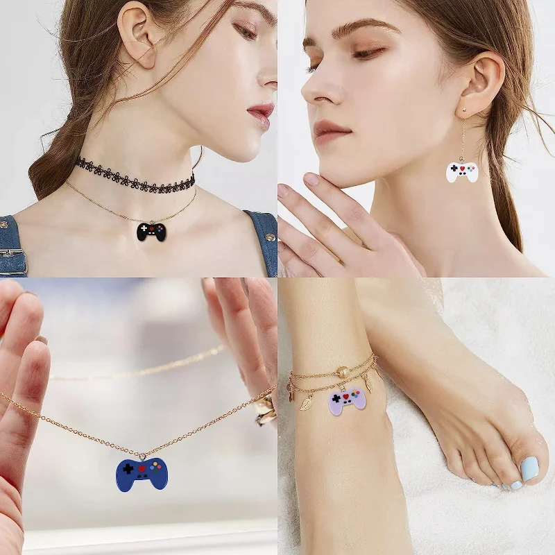 女性用レジンビデオゲームコントローラー,9個,ペンダント,キ - Jewelry Making Videos のレビューと価格