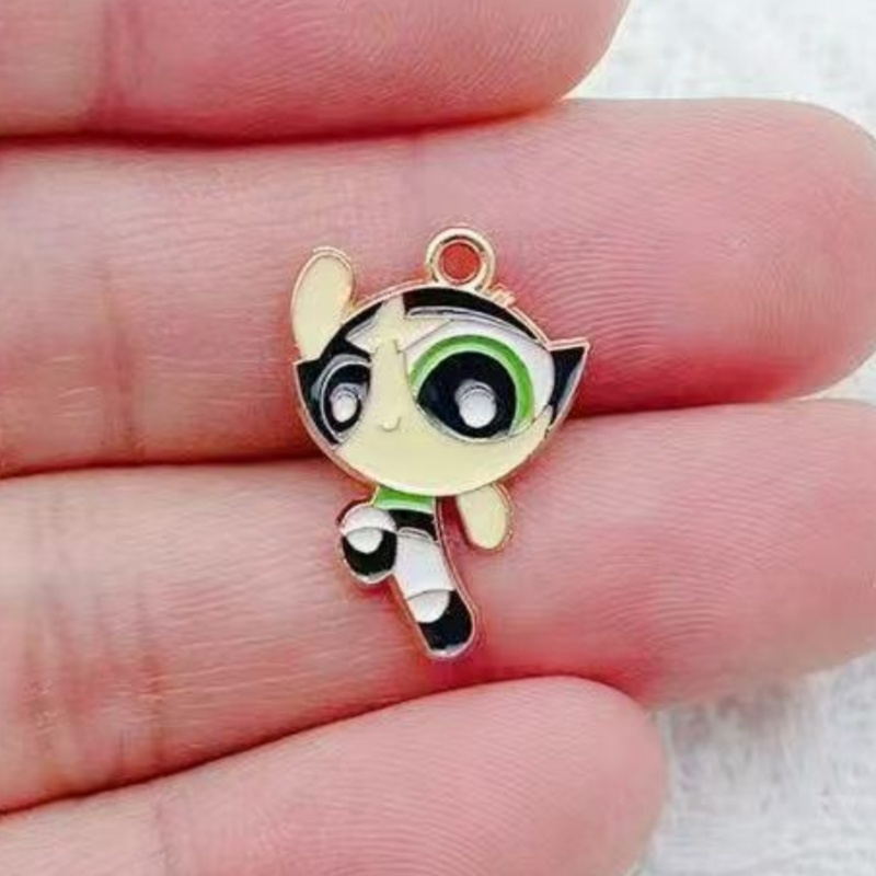 10個入り 合金製オイルドリップ漫画ガールペンダント、DIY - Jewelry Making Accessories のレビューと価格