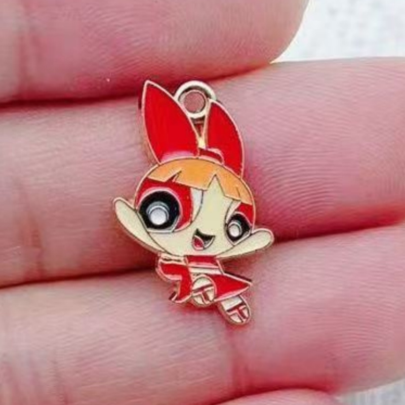 10個入り 合金製オイルドリップ漫画ガールペンダント、DIY - Jewelry Making Accessories のレビューと価格
