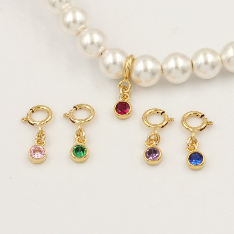 14Kゴールドフィルド スプリングリングクラスプ 誕生石CZ - Jewelry Making Stones のレビューと価格