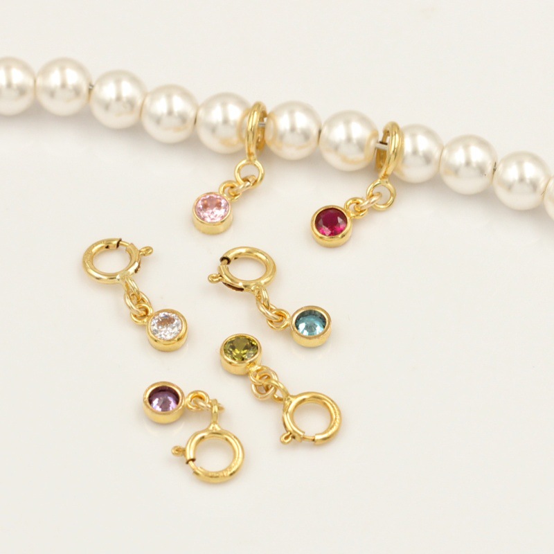 14Kゴールドフィルド スプリングリングクラスプ 誕生石CZ - Jewelry Making Stones のレビューと価格