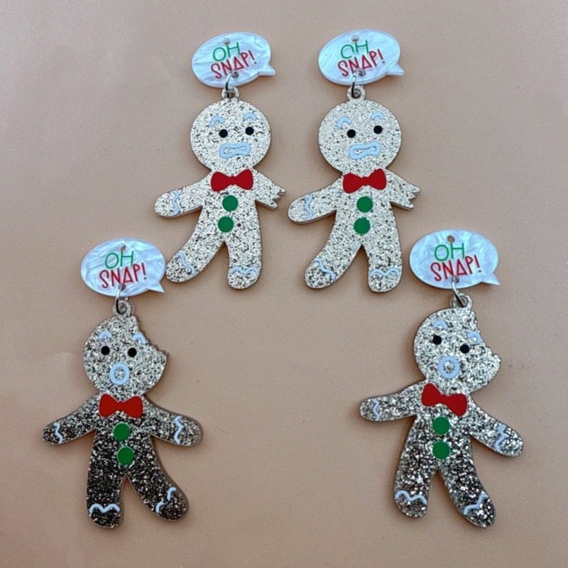 10個のかわいいクリスマスジンジャーブレッドマンペンダント、 - Jewelry Making Accessories のレビューと価格
