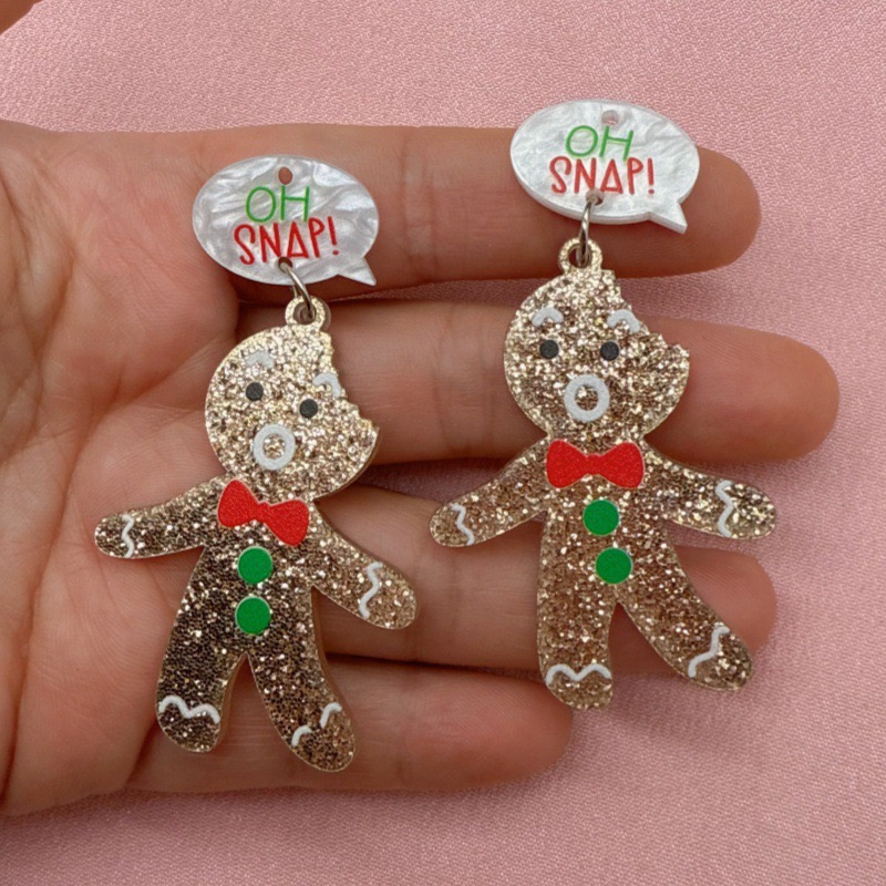 10個のかわいいクリスマスジンジャーブレッドマンペンダント、 - Jewelry Making Accessories のレビューと価格