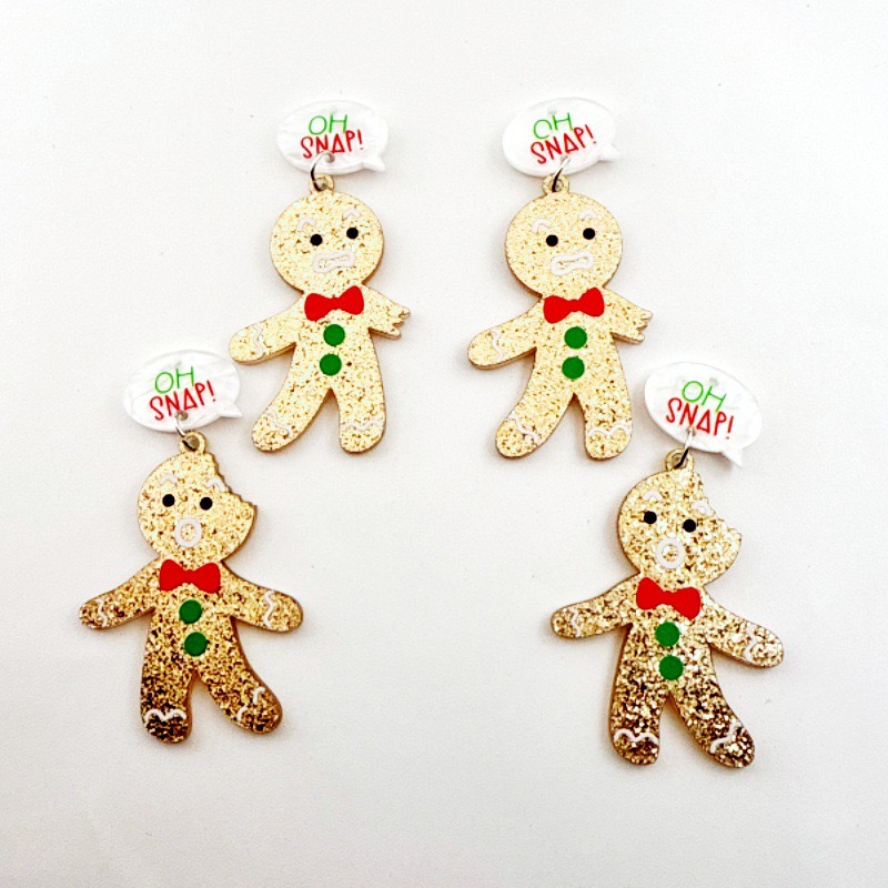 10個のかわいいクリスマスジンジャーブレッドマンペンダント、 - Jewelry Making Accessories のレビューと価格