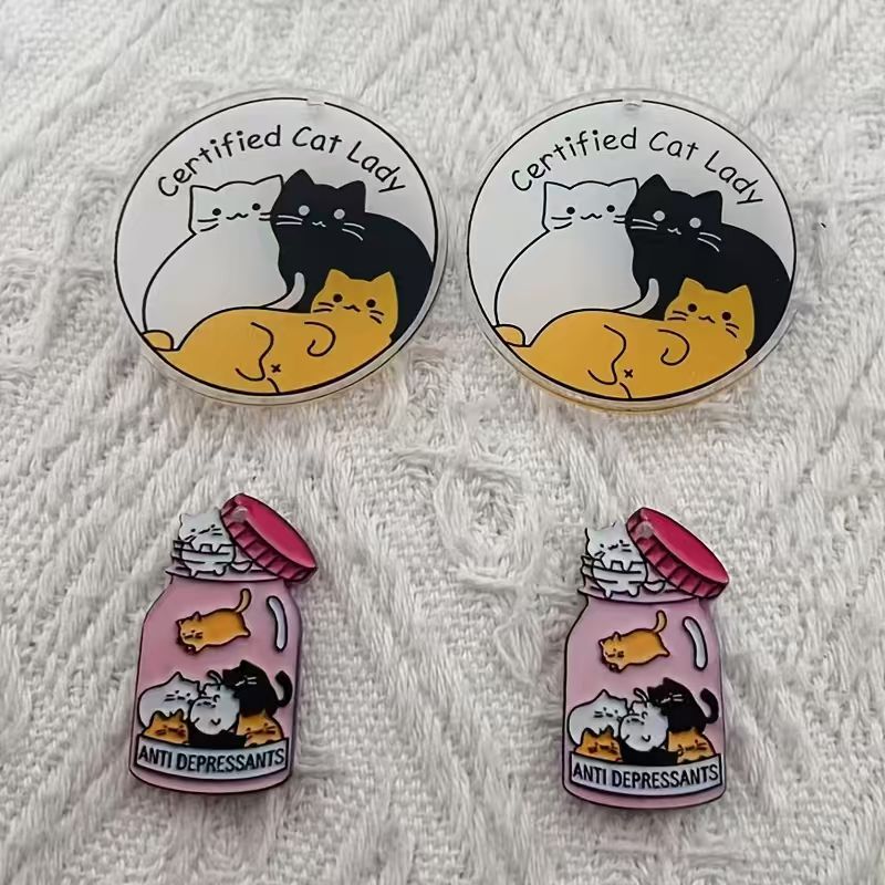 10個のアクリル製のかわいい猫ペンダント、DIYジュエリー作 - Jewelry Making Accessories のレビューと価格