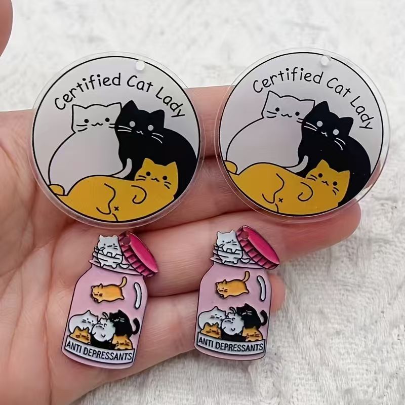 10個のアクリル製のかわいい猫ペンダント、DIYジュエリー作 - Jewelry Making Accessories のレビューと価格