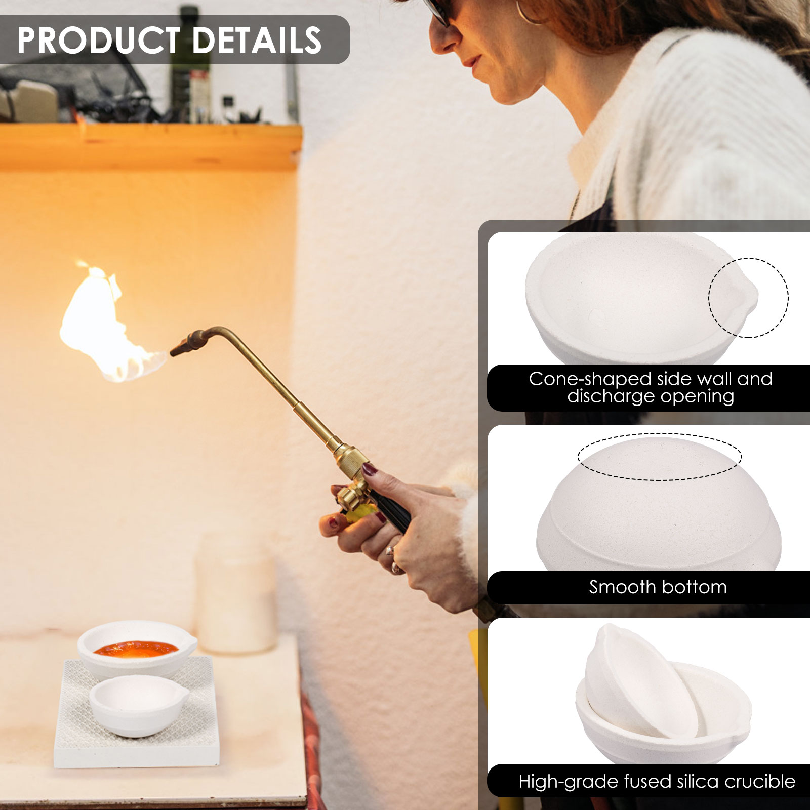 耐火皿セット高純度トーチ溶解鋳造キットジュエリーインゴット金 - Jewelry Making Torch のレビューと価格