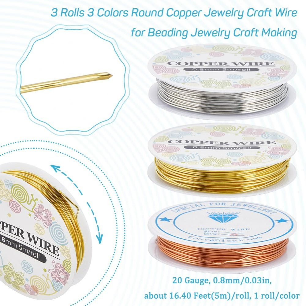 純銅ジュエリーワイヤー,クラフトキット,金と銀のワイヤー,裸 - Jewelry Making Tutorial のレビューと価格