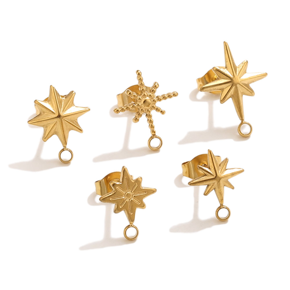 6個入りステンレス製スターピアススタッド、イヤリング製作ツー - Jewelry Making Tutorial のレビューと価格
