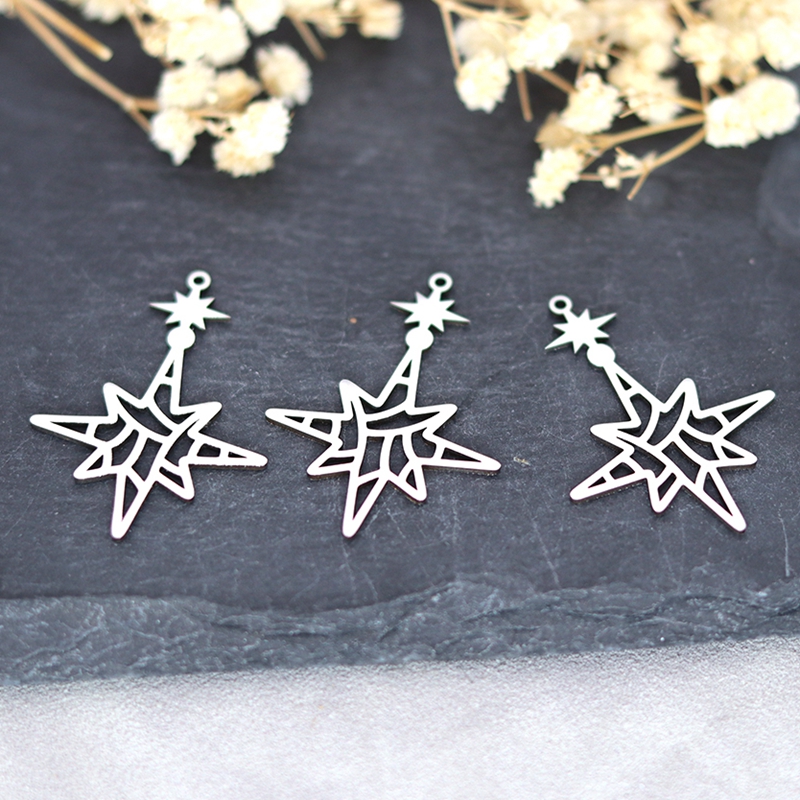 ステンレス鋼ガイドポールスターチャーム、シンプルなペンダント - Jewelry Making Guide のレビューと価格