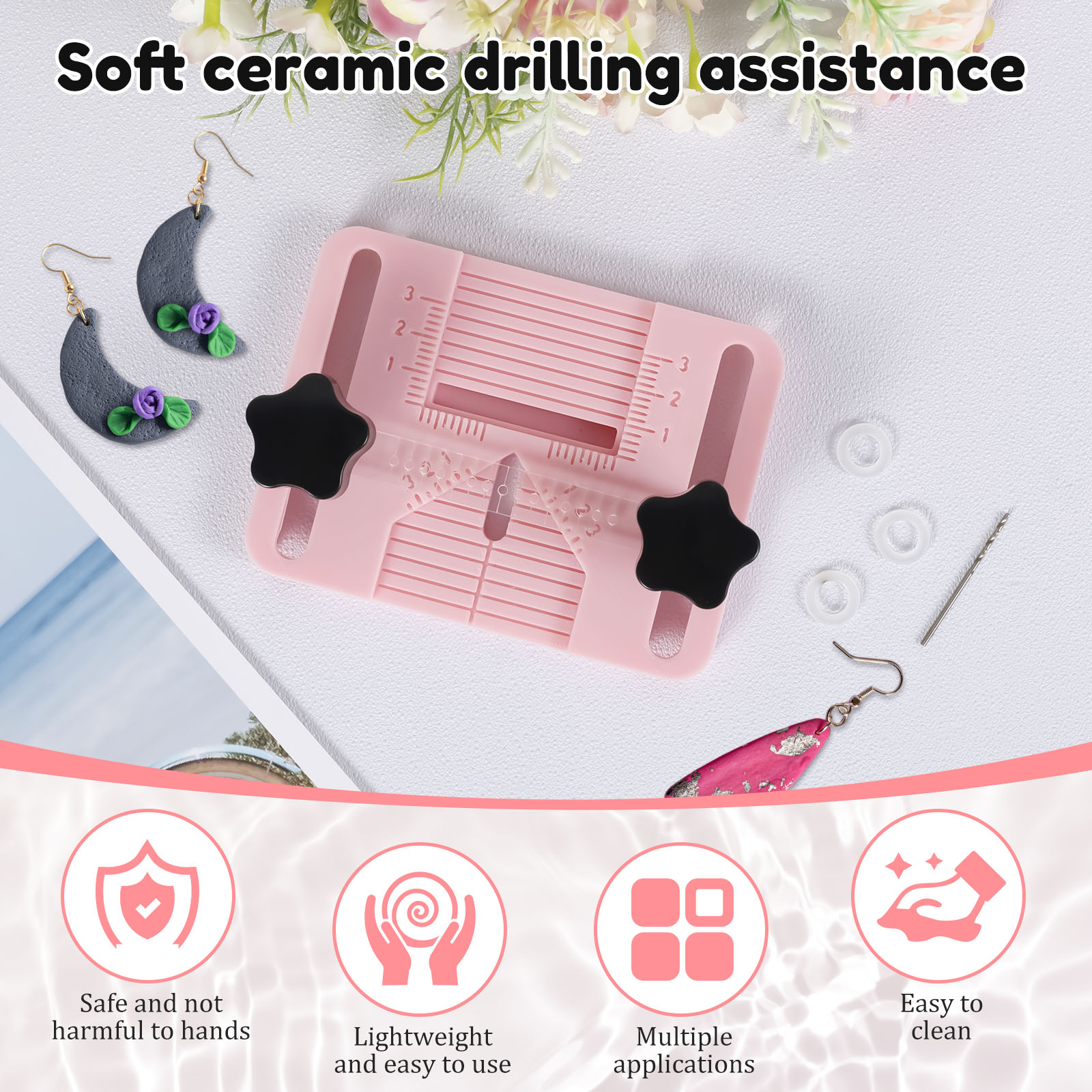 ポリマークレイイヤリングドリルガイドピアスツール粘土ビーズ穴 - Jewelry Making Guide のレビューと価格