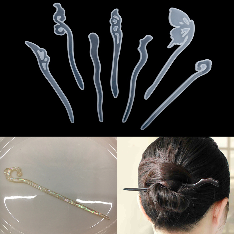 1 個ヘアピンヘアスティックシリコーン型女性頭飾りヘアピンエ - Jewelry Making Tutorial のレビューと価格
