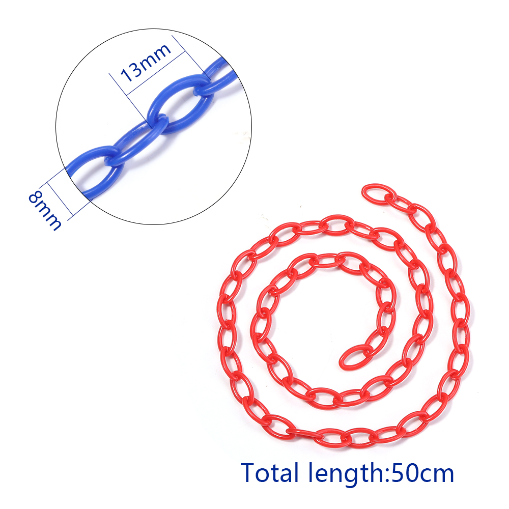 幅8 mm縦50 cmカラーアクリルチェーンロブスターボタン - Jewelry Making Glasses のレビューと価格