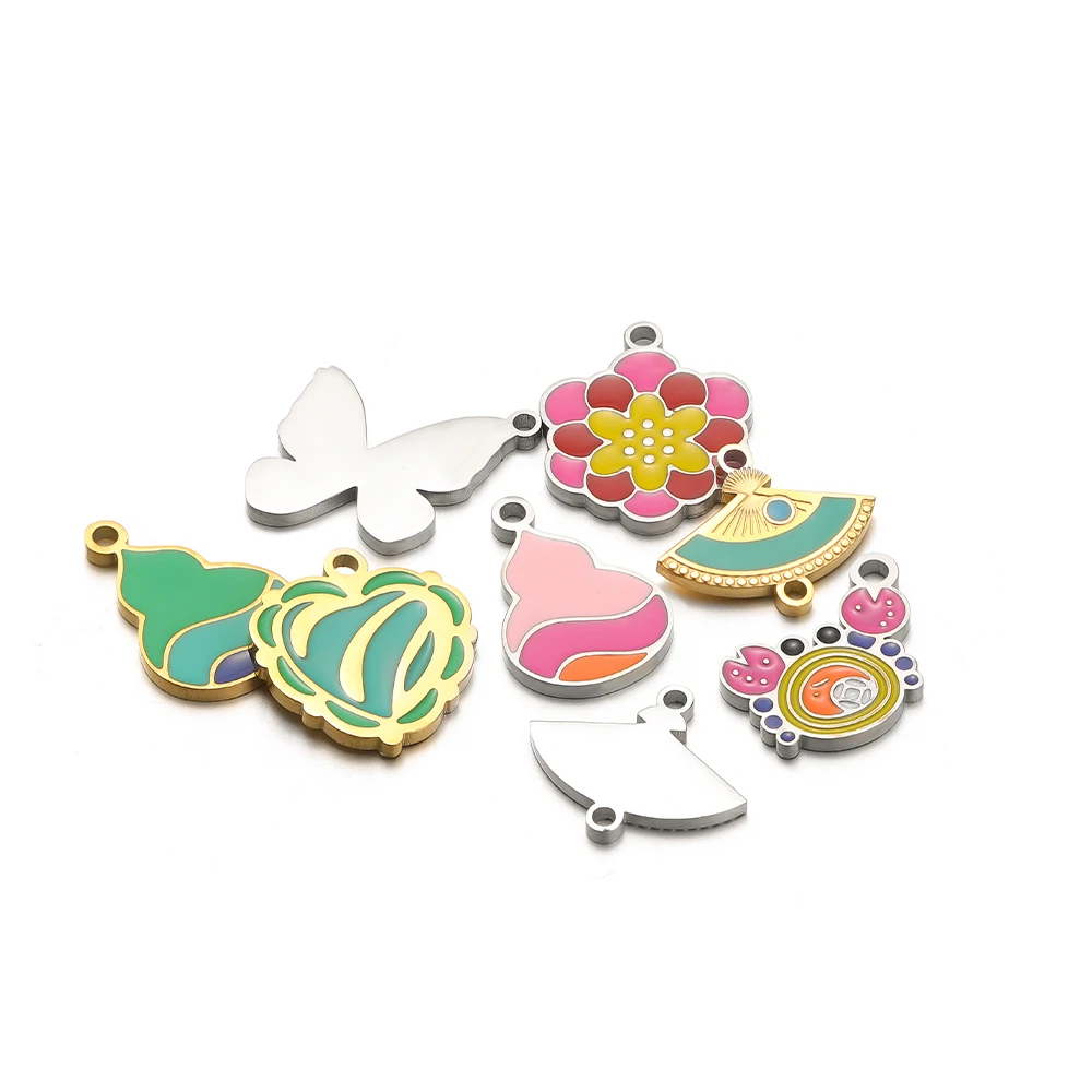 ジュエリー作り用のステンレススチールチャーム,5個,蓮,蝶, - Jewelry Making For 5 Year Old のレビューと価格